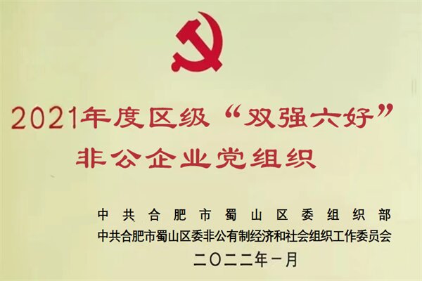 2021年度区级“双强六好“非公企业党组织